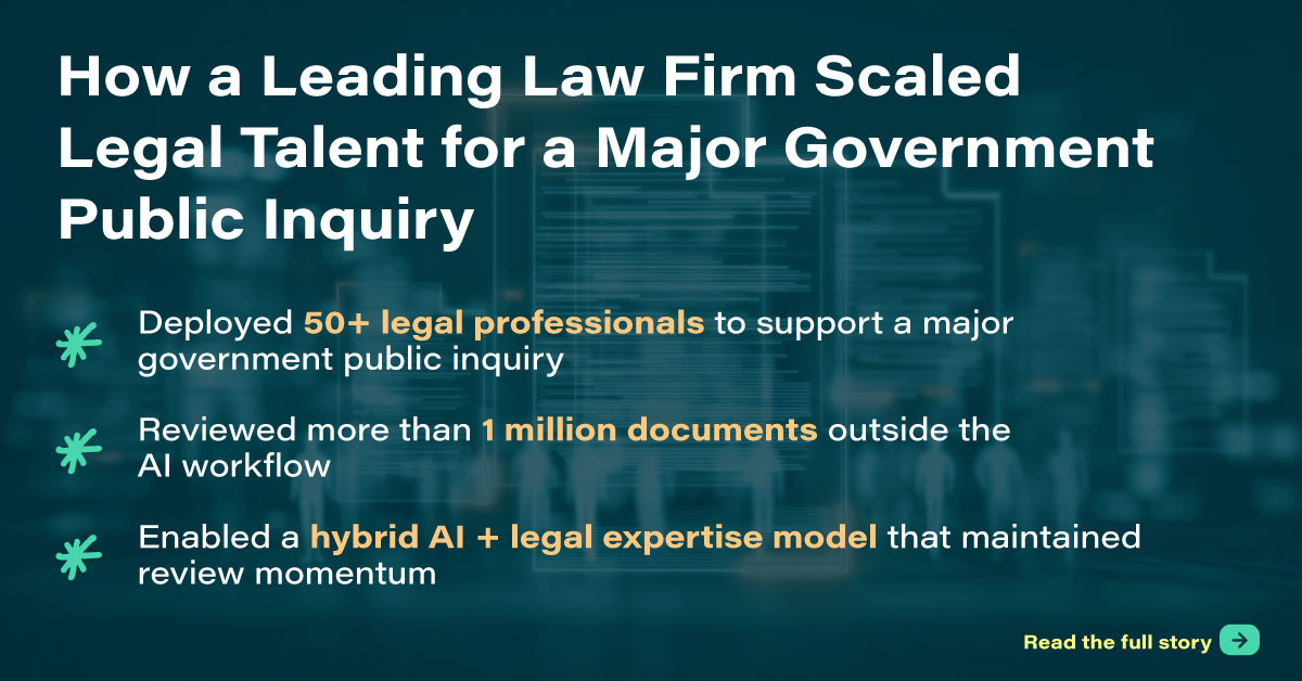 Building a Hybrid AI and Legal Talent Team for a High-Volume Document Review 